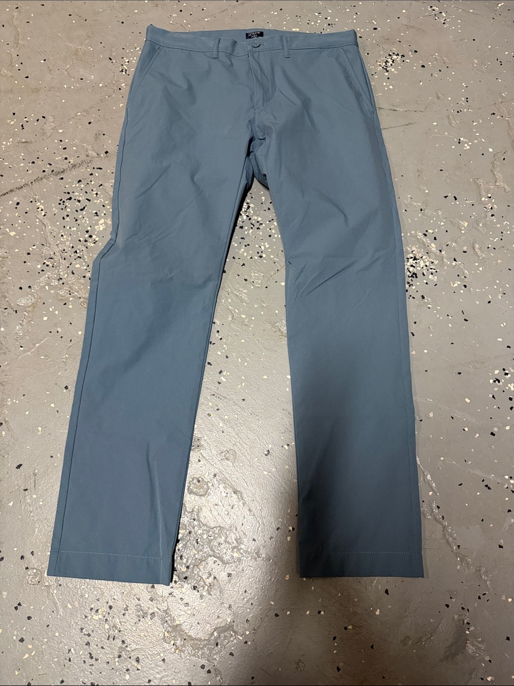 J. Crew Flex Straight Pants in Slate Blue-Green